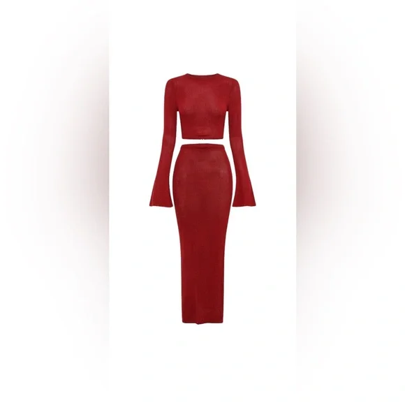Meshki Red Cut-Out Maxi Dress - Picture 2 of 6